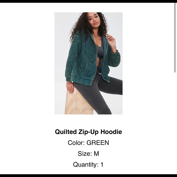 Forever 21 zip up quilted jacket - Picture 2 of 2
